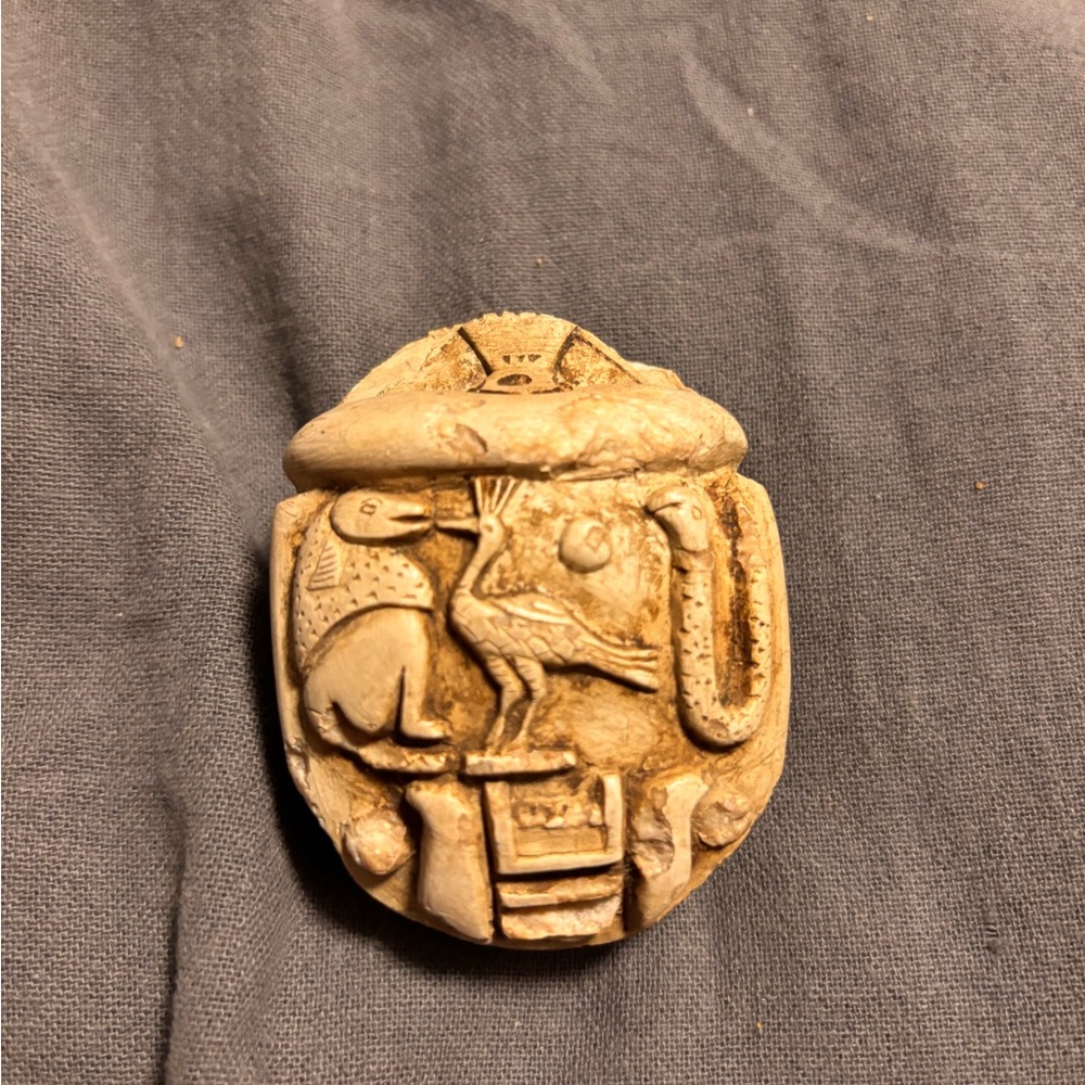 Vintage Scarab Figurine Statue Paperweight Hardstone Decoration Egyptian